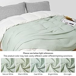 PHF 100% Cotton Muslin Blanket Twin Size 66" x