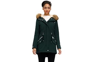 ROYAL MATRIX Women's Winter Coats Fleece Lined Parka Jacket Hooded Long Winter Warm Parka Coat with Pockets