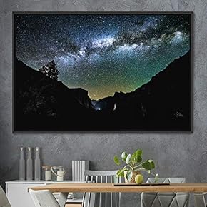 signwin Framed Canvas Wall Art Starry Sky Aerial...