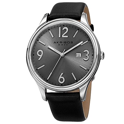 Akribos XXIV Men's AK869SS Round Silver Dial Three Hand Quartz Stainless Steel Strap Watch Akribos XXIV Men's AK869SS Round Silver Dial Three Hand Quartz Stainless Steel Strap Watch