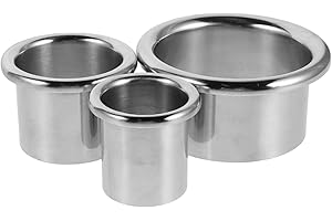 TOGEVAL Stainless Steel Hair Dryer Holder Rings 3Pcs for Bathroom Vanity Table and Salon Countertop Storage