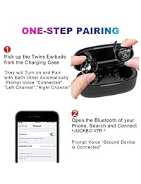 Auriculares Bluetooth de 5,0 True inalámbricos con graves profundos y sonido estéreo HiFi, auriculares Bluetooth 16H Playtime Mini en auriculares con funda de carga Negro