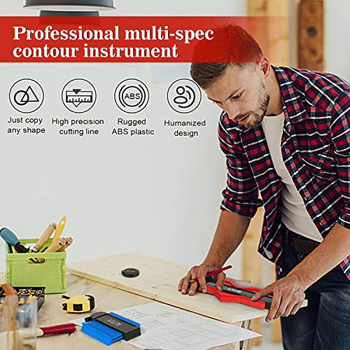 AUTUY 2 Pieces Contour Gauge Duplicator with Lock Contour Gauge Profile Tool 5-inch and 10-inch Copy Tool Measuring Ruler Irregular Shape Copy Tool