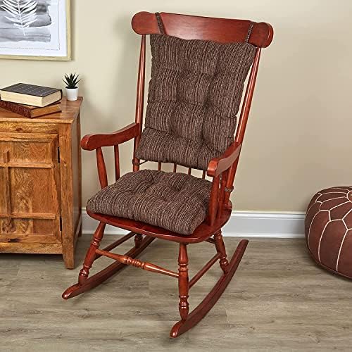 The Gripper Twill Jumbo XL NonSlip Rocking Chair Cushion Set with