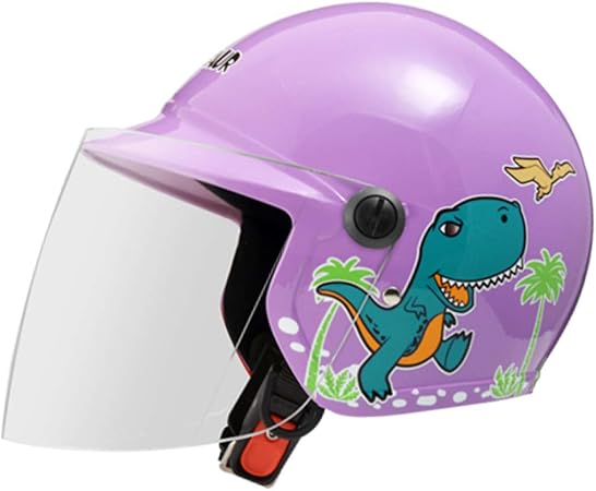 Amazon 子供用バイクヘルメット キッズ フルフェイス 半帽 女の子 男の子 小学生 低学年 幼児用 かわいい 柄 図案 通勤通学 防風雨 四季helmet 頭囲 50cm 57cm未満 Uv防止レンズ 通気吸汗 軽量 耐衝撃性 虫除け アウトドア スポーツ Abs硬質 S 50 53cm1パープル龍