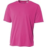 A4 Youth Cooling Performance Crew Short Sleeve T-Shirt, Fuchsia, Large