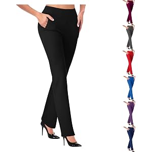 Daljkhpn Women Dress Pants High Waisted Petite Stretchy Pant Work Business Casual Slacks Skinny Trousers with Pockets
