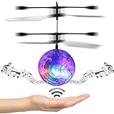 Leegor RC Toy Epoch Air RC Flying Ball, RC Drone Helicopter Ball Built-in Shining LED Lighting for Kids Teenagers Colorful Flyings for Kids Toy Christmas Gift (Clear)