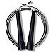 Jump Rope Experience Levels - Speed - Adjustable - WOD - MMA - Boxing - Skipping Exercise - Jumping Workout & Fitness Training - Best for Double Unders (Black)