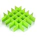 16 Pcs Plastic DIY Grid Drawer Divider Household Necessities Storage Thickening Housing Spacer Sub-Grid Finishing Shelves for Home Tidy Closet Stationary Scarves Organizer (Green)