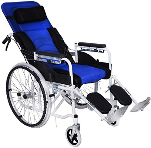 ENDJYO Folding Wheelchair, Lightweight Wheelchair Can Sit Down And Place The Old Scooter Breathable And Lightweight for Disabled People And The Elderly