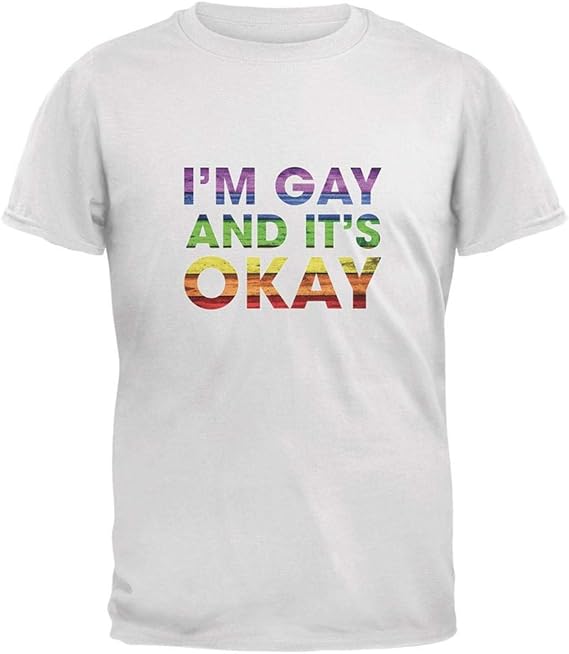 LGBT Gay Pride Its Okay Im Gay Generic Camiseta Informal Blanca para Hombre: Amazon.es: Ropa y accesorios