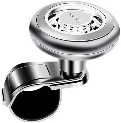 Nicedier Car Steering Wheel Spinner,Knob Handle Power Ball Boosts Spin Knob Clamp Car Accessory (silver)