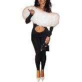 Vakkest Womens Sexy Romper Off Shoulder Faux Fur Neckline Hollow Out One Piece Bodycon Jumpsuits Party Clubwear Outfits