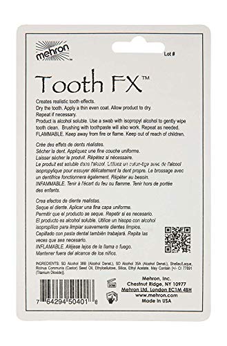 Mehron Mehron Makeup Tooth FX with Brush for Special Effects, Halloween, Movies (.25 oz) (White)