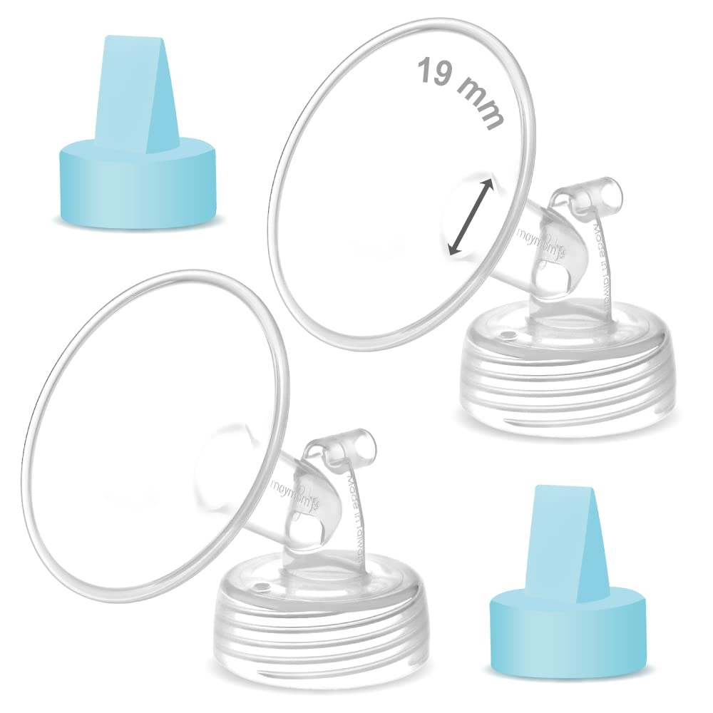 Maymom Wide Neck Pump Parts for Spectra S1/S2 Pumps; Incl Wide Mouth Flanges; Not Original Spectra Flange; Replaces Spectra Shield (Flange 19mm)