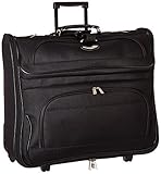 Amsterdam Rolling Garment Bag Wheeled Luggage Case - Black (23-Inch) (Apparel)