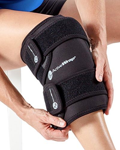 ACTIVEWRAP Knee Hot Cold Compression Support Wrap with Flexible Ice Packs for Left or Right Knee Injury ACL, LCL, Patella, Post Surgery Pain - Reusable Hot Cold Gel Inserts Included (Small/Med)