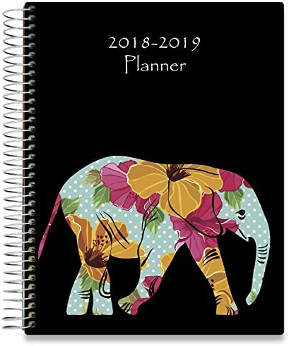Tools4Wisdom Planner 2018-2019 8.5-x-11 Hardcover - Dated July 2018 to June 2019 Academic Year Calendar - Daily Weekly Monthly Yearly Goals Journal Agenda w Stickers - Elephant Planner Cover