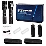 xiaoxiaopia Tactical Flashlight, Lymqito 1000 Lumens Adjustable Handheld LED Flashlight Water-Resistant Portable Torch Light with 5 Light Modes (2 Pack)