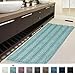 H.VERSAILTEX Bath Rugs for Bathroom Non Slip Bath Mats Extra Thick Chenille Striped Bath Rug Runners 47