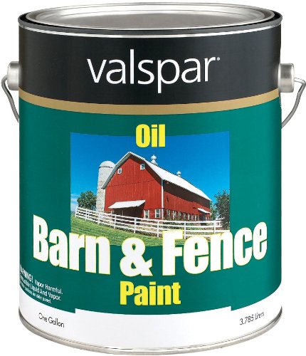 Valspar 3141-75 Barn and Fence Oil Based Paint, 1-Gallon, White
