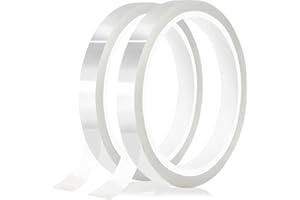 MEBMIK 2 Rolls 10mm x33m(108ft) Clear Heat Tape,Transparent High Temperature Heat Resistant Tape,Heat Transfer Tape for Heat Press and Sublimation,Heat Transfer Vinyl,No Residue