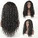 Long Loose Curly Lace Front Wigs Dark Brown afro wig curly synthetic lace front wigs brown curly wig kinky lace front wigs 24inch (Dark Brown)