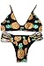 Cupshe Fashion Women's Pineapple Halter Padding Bikini Bathing Suit