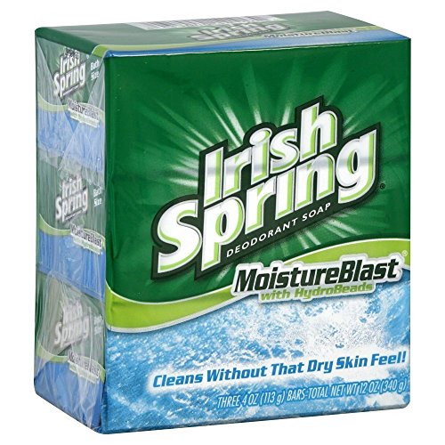Irish Spring Moisture Blast Deodorant Soap , 3 x 4 oz