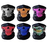 GAMPRO Universal Seamless Tube Skull Face Mask, Dust-proof Windproof Motorcycle Bicycle Bike Face Mask for Cycling, Hiking, Camping, Climbing, Fishing, Hunting, Jogging, Motorcycling (6Pcs-Color)