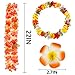 Hawaiian Leis, (54 Designs Total) 42 Flowers Necklaces 7 Colour and 12 Hair Clips for Party Supplies, Hawaiian Luau Decorations, Summer Beach Vacation, Tropical themed Party Favors, Birthday, Wedding