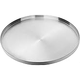 Large Round Stainless Steel Tray,Diameter 12.6”/32cm Serving,Decorative,Brass,Jewelry and Cosmetic Storage Decorative Tray