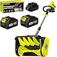 Litekon 40V Brushless Cordless Snow Shovel, 13-Inch Electric Snow Blower with 2X 4.0Ah Batteries & Charger, Battery-Powered Snow Removal with 16.5FT Throw Distance for Patio, Deck, Driveway,Green
