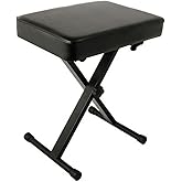 Yamaha OEM PKBB1 Adjustable Padded Keyboard X-Style Bench, Black, 19.5 inches