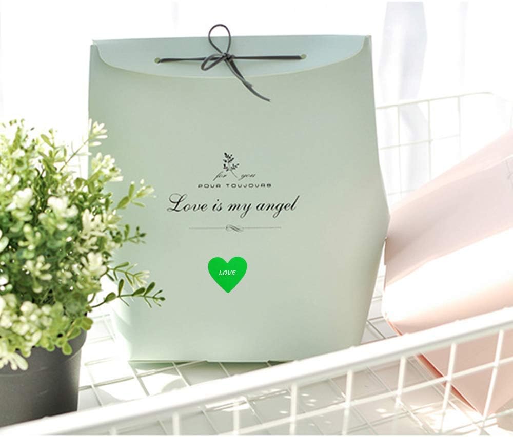 Hylabelest Color Coding Dot Labels 30mm Love Heart Natural Paper Stickers Adhesive Label 1,000 Per Roll (Fluorescence Green) - Image 5