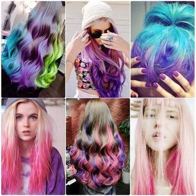 CCbeauty Hair Chalk Comb 6 Color Shimmer Long Lasting Temporary Hair Color Cream Washable Hair Dye Hair Chalk with Brush