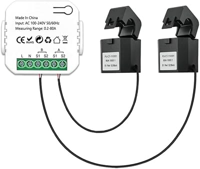 DollaTek WIFI Smart Energy Meter 80A 2 Clamp CT Power Monitor White