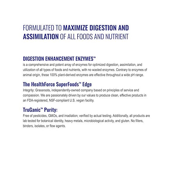 HealthForce SuperFoods Digestion Enhancement Enzymes All Natural Plant