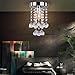 Dixun Modern Mini Chandelier Crystal Chandelier Lighting Flush Mount Ceiling Light Fixture Chandelier Light for Hallway Passway Bedroom Living Room Bathroom(Silver)