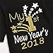 Mikrdoo Christmas Outfit My First New Years 2018 Black Romper Tops + Pants + Hat Clothes Set (0-3 Months, A)