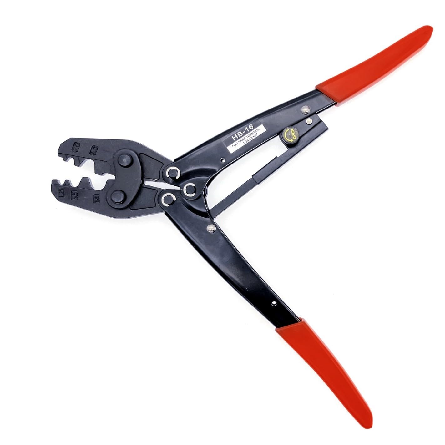 JZK HS-16-6AWG 1.25-16mm Cable Lug Crimper Crimp Connector Pliers Crimping Tool Bare Terminal Wire Plier