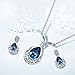 Yonteia Jewelry Set Blue Waterdrop Pendant Necklace and Earrings Gifts For Women