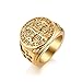 LAOYOU Men's St Benedict Exorcism Ring Stainless Steel Catholic Roman Cross Protection Christmas