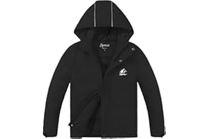 Spmor Boys Girls Waterproof Ski Jacket Hooded Snowboard Coat Windproof Winter Snow Outwear