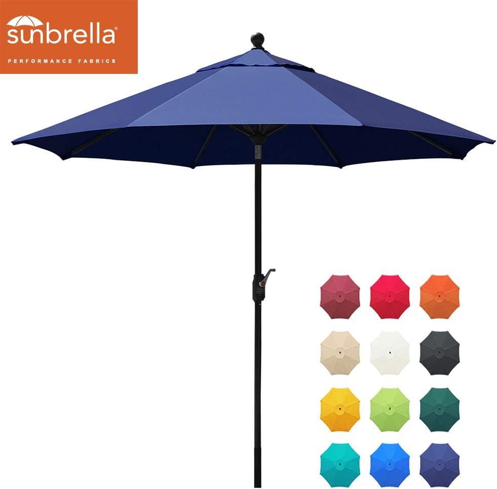 Amazon Com Eliteshade Sunbrella 9ft Market Umbrella Patio Outdoor Table Umbrella With Ventilation And 5 Years Non Fading Top Navy Blue Garden Outdoor