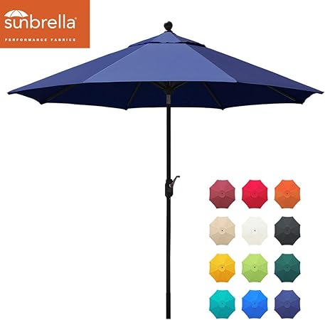 Amazon Com Eliteshade Sunbrella 9ft Market Umbrella Patio Outdoor Table Umbrella With Ventilation And 5 Years Non Fading Top Navy Blue Garden Outdoor
