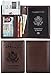 Passport Wallet Holder Cover Case ID Window Travel Wallet with RFID Blocking - Coffee