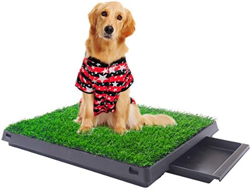 Iluvmyhome Anti-Slip Pet Park Indoor Potty Dog Grass Mat Training Pad Pet Potty with Drawer