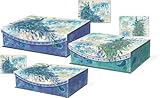 Punch Studio Paisley Peacock Set of 3 Nesting Flip Top Boxes with Magnetic Closure
